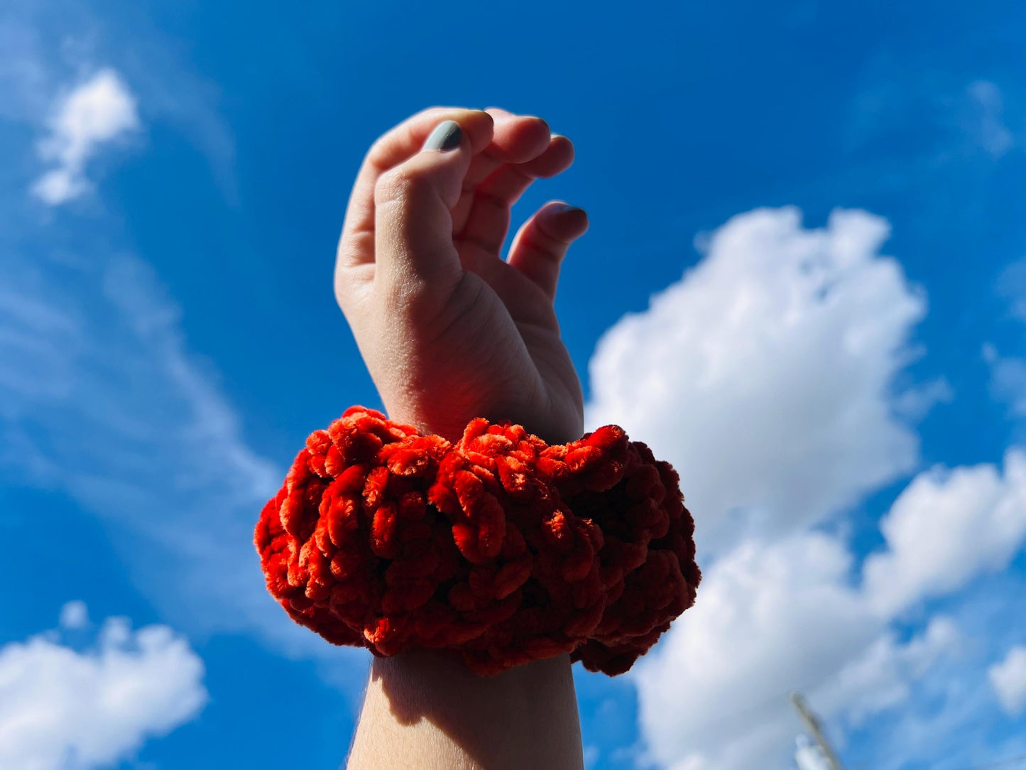 Velvet crochet scrunchie