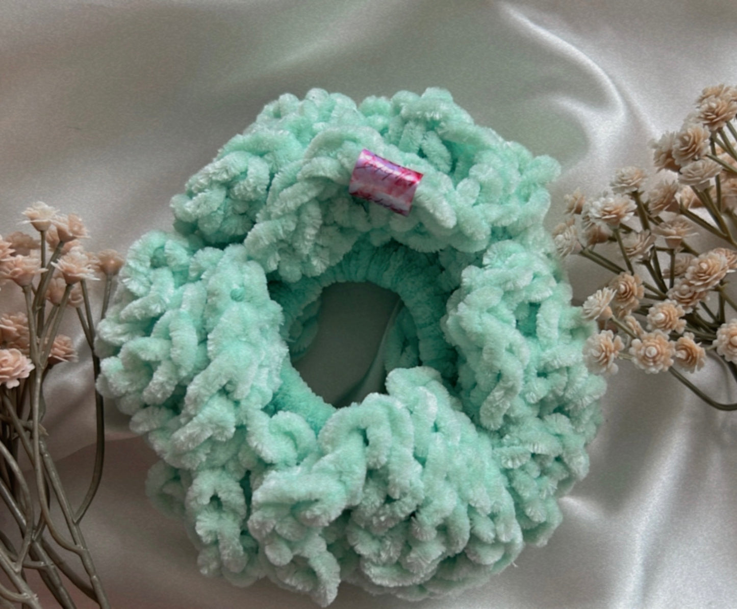 Velvet crochet scrunchie