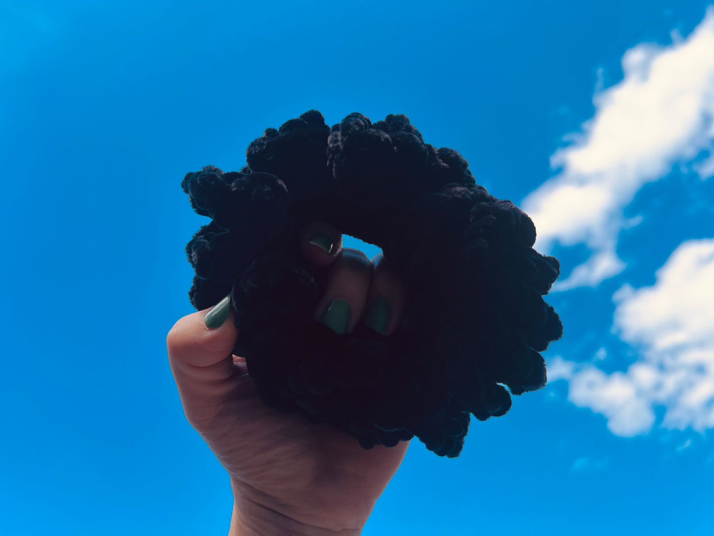 Velvet crochet scrunchie