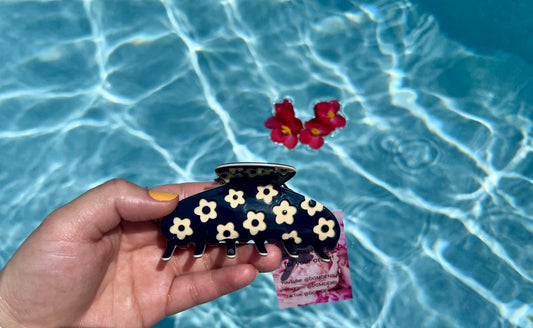 Flower pattern Hair claw clip