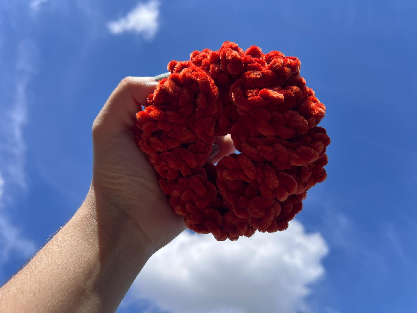 Velvet crochet scrunchie