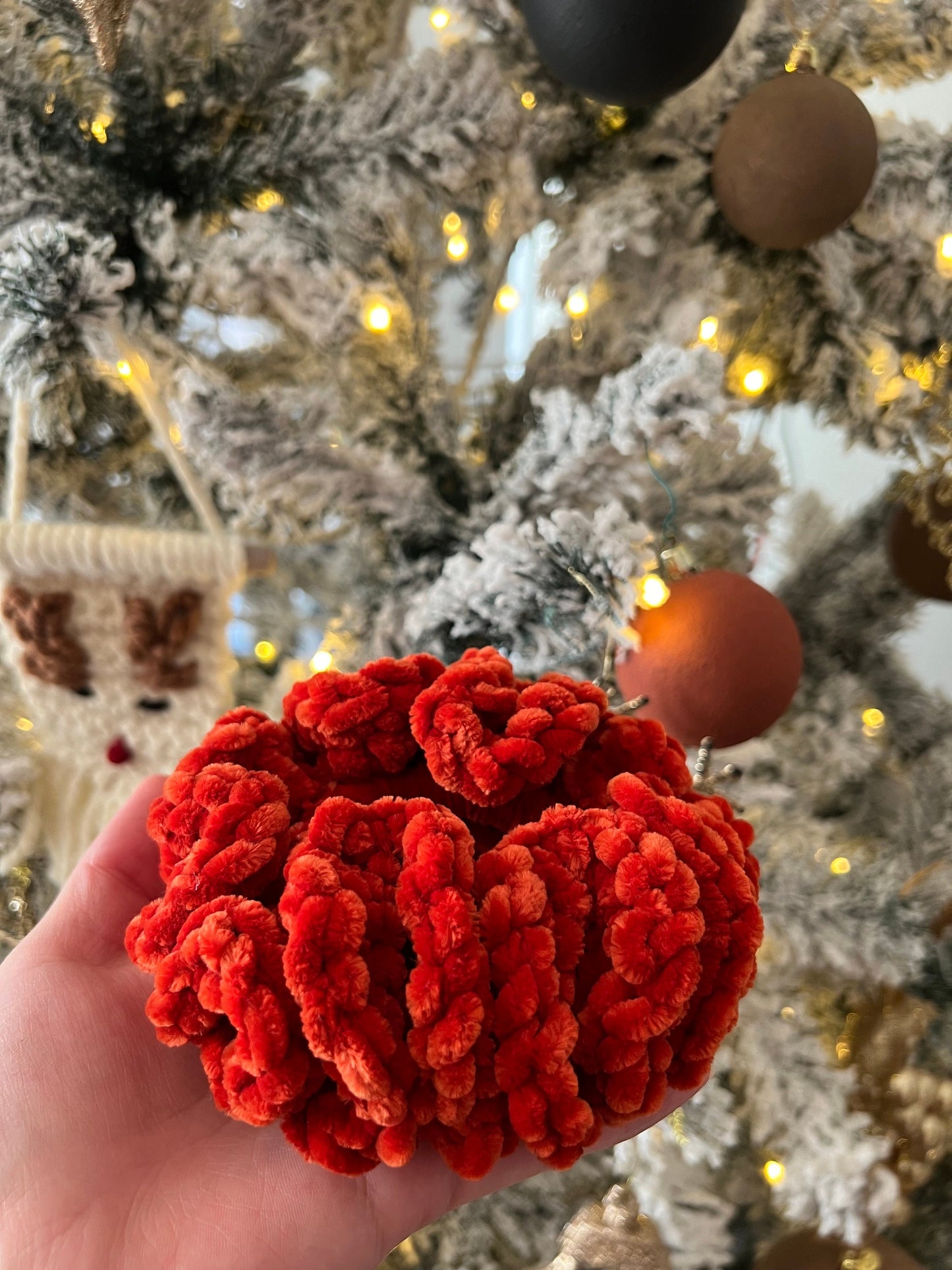 Velvet crochet scrunchie