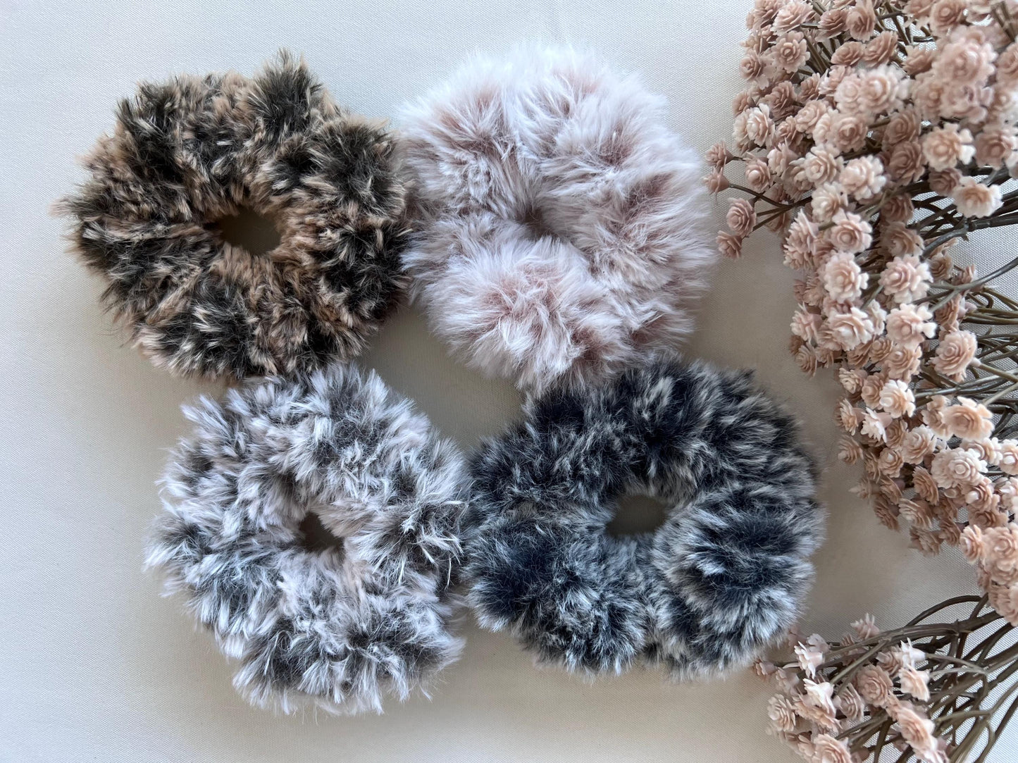 Scrunchies, Winter Faux Fur Scrunchies, Cute Scrunchies, Faux Fluffy soft hair ties, Gift for her, Hair Accessories
