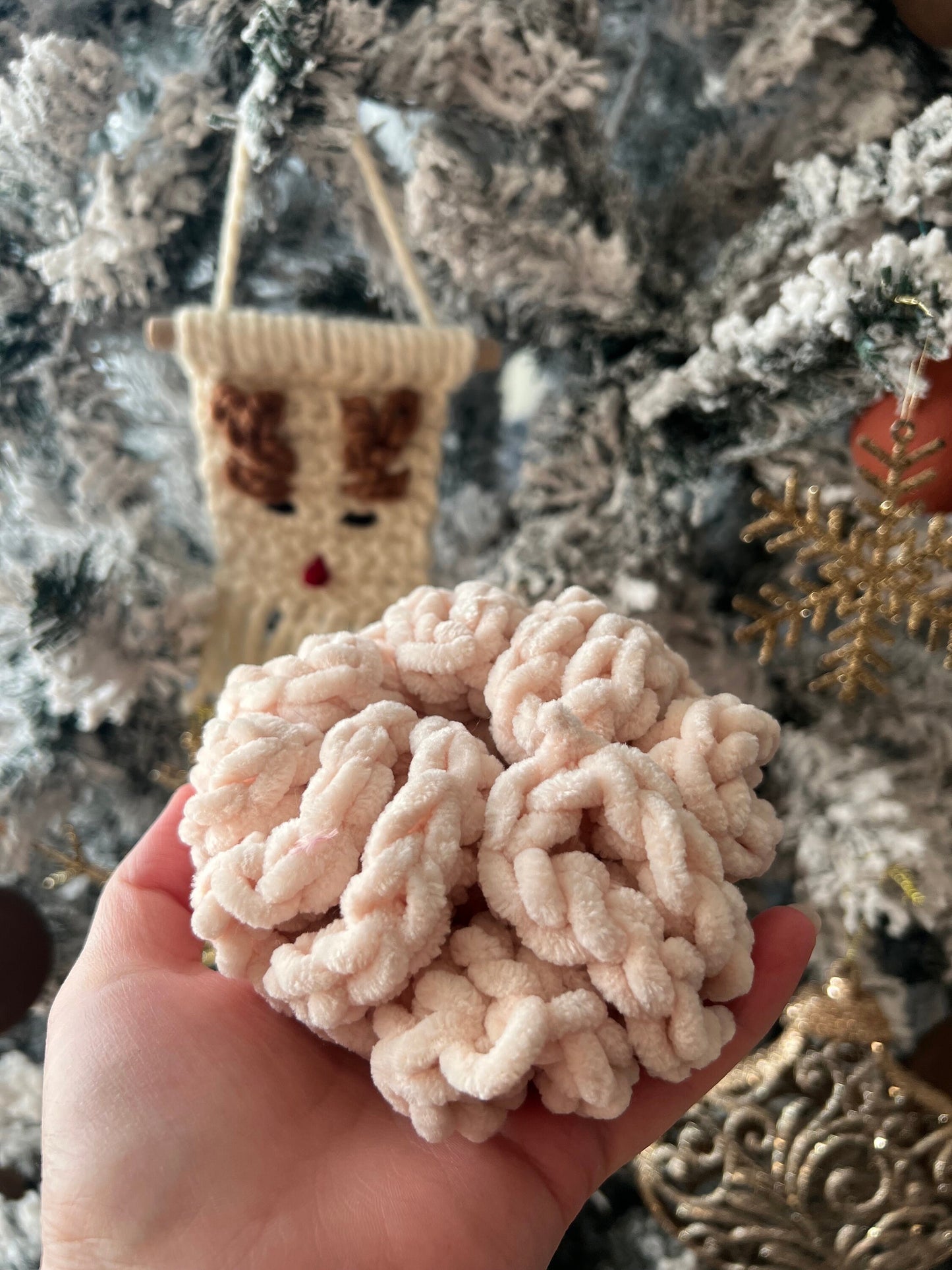 Velvet crochet scrunchie