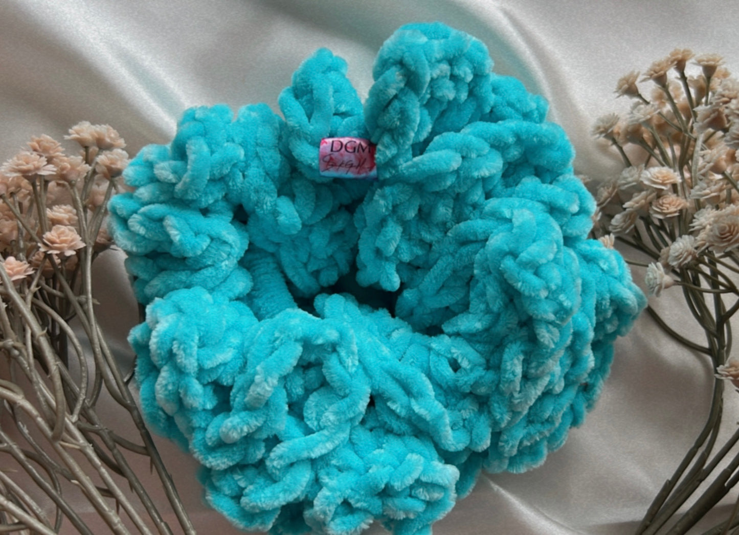 Velvet crochet scrunchie
