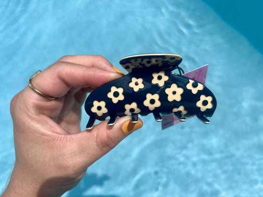 Flower pattern Hair claw clip