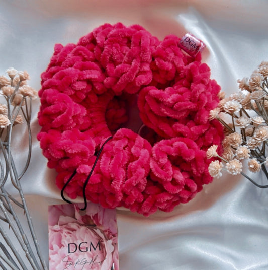 Velvet crochet scrunchie