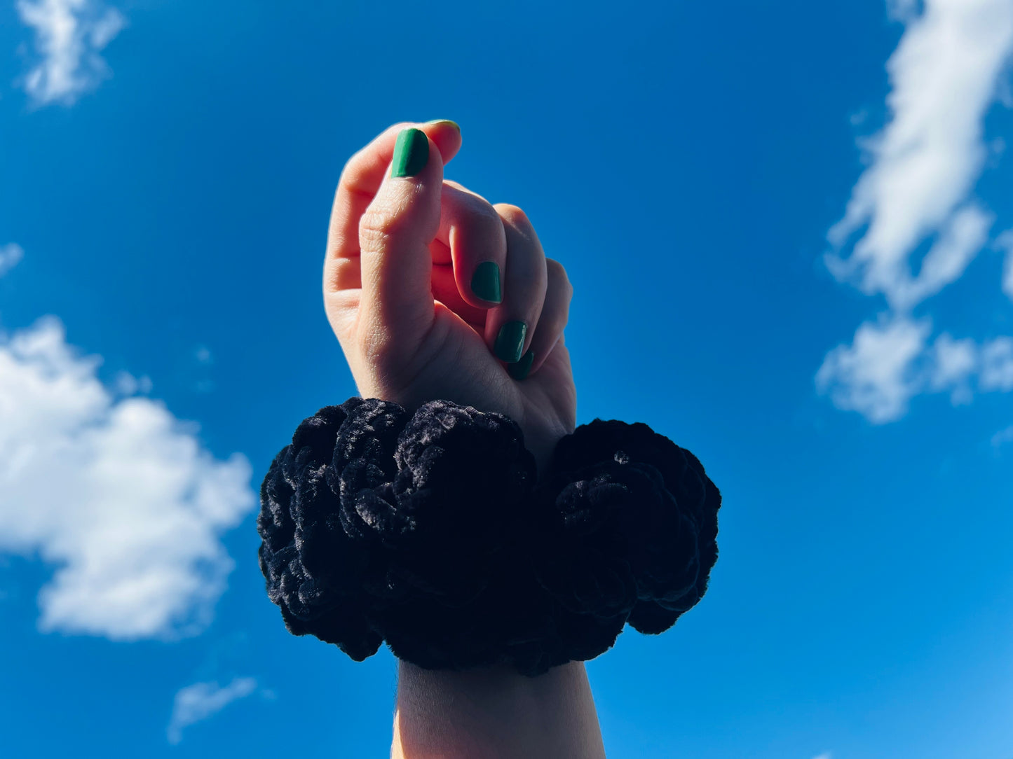 Velvet crochet scrunchie