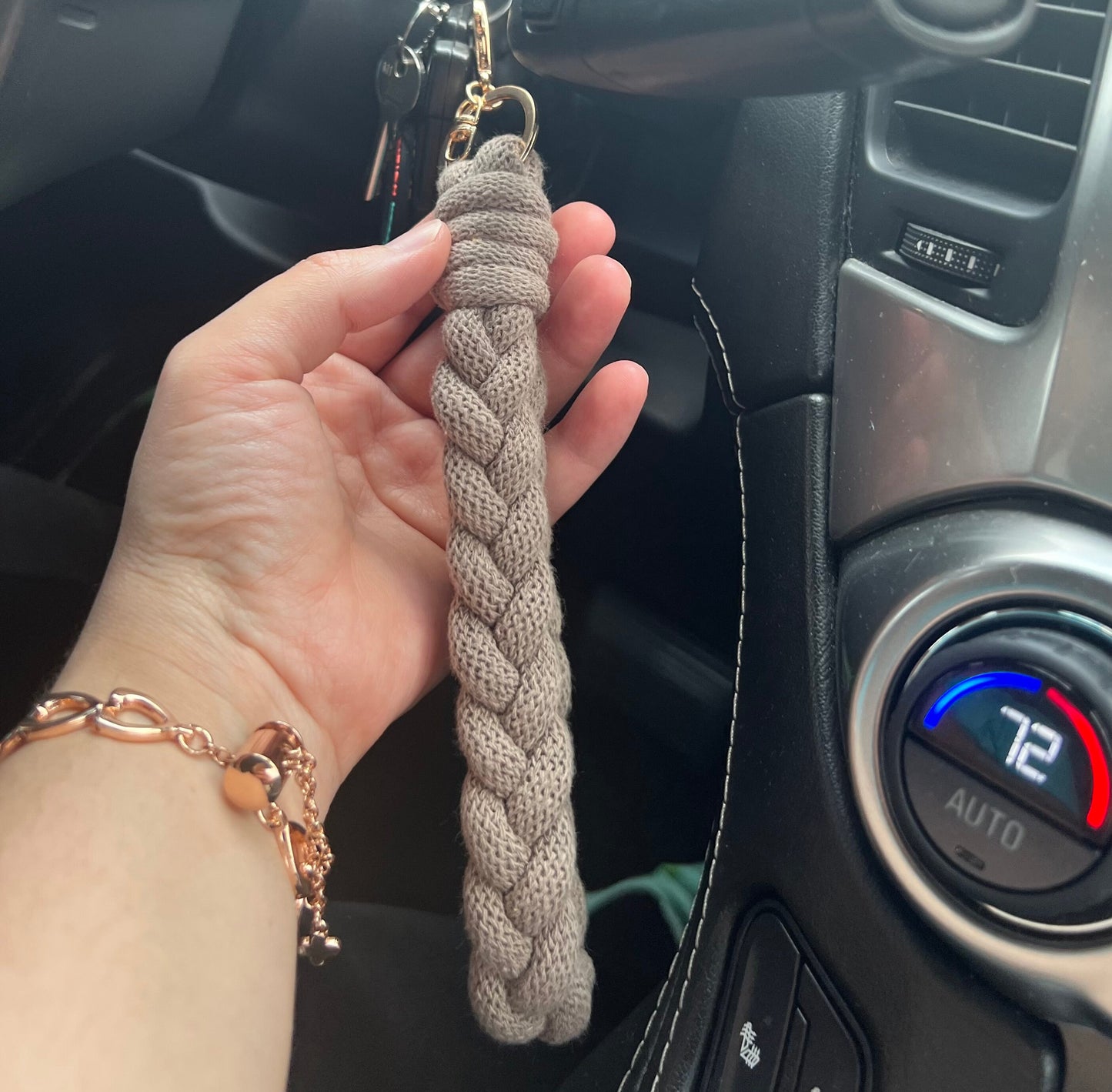 Macrame Keychain - Macrame Wristlet - Stocking Stuffer - Braided Key Fob - Lobster Claw Keychain - Gift for Mom - Boho Keychain